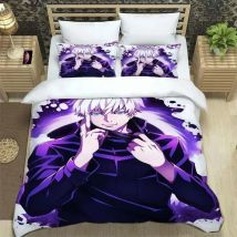 Neues Anime Jujutsu Kaisen Satoru Gojo Weihnachtsgeschenk King Twin Double Kinderbettwäsche-Set Bettbezug-Set aus Mikrofaser oder Polyester
