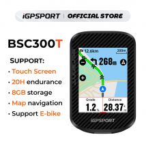 iGPSPORT BSC300T Touchscreen-Fahrradcomputer Globale Karte Fahrradcomputer Drahtloser Fahrrad-GPS-Computer Unterstützt E-Bike