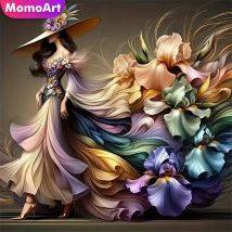 Momoart DIY Diamond Painting Arts Women Flower Full Square Diamond Embroidery Portrait Handmade Wall Decoration