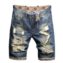 2025 Sommer zerrissene Denim-Shorts, Jeans für Herren, fünf Viertel, lockere Größe, mittlere Hosen, Modemarke, Persönlichkeit, Bettler
