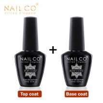 NAILCO Basislack und Decklack Gel-Nagellack, 15 ml, UV-semi-permanente Nägel, Kunst, Soak Off-Lacke, Nagelzubehör für Profis