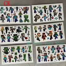 Cartoon Nette Minecraft Tattoo Aufkleber Kinder Temporäre Tattoos für Geburtstag Party Dekoration Lieferungen Geschenk Kinder Spielzeug Aufkleber