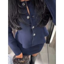 2025 Fashion Loose Knitted Ruffles Cardigan Women Sweater Coat with A-line Mini Skirts 2 Piece Sets Womens Outfits Elegant