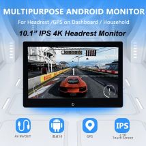 Monitor per poggiatesta per auto da 10.1 pollici Videoregistratore 4K Tablet PC Localizzatore GPS Android 10 WIFI/BT/USB/HDMI/Airplay MP5 APP 2G + 32GB ROM