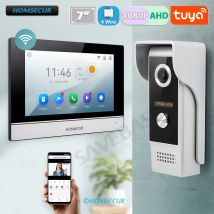 HOMSECUR 4 fili Tuya Smart APP HD Video Home Door Phone Kit con 7 "Touch Screen Monitor IP65 Campanello Telecamera Registra Istantanea
