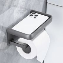 Aluminium Toiletten papier halter mit Telefon regal Wand montage ohne Bohrer schwarz Rolle Papier halter Bad Lager regal fr1005