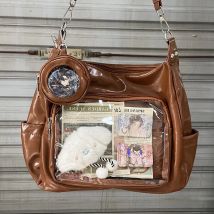 Punk Maillard Women Ita Bag Subculture DIY Badge Card Purse PU Leather Handbags High Street Moto Style Messenger Bolsos Mujer