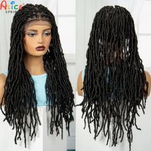 24 Zoll volle Spitze Locs geflochtene Perücken mit Babyhaar Spitze Frontal synthetische Zöpfe Perücken für schwarze Frauen natürliche HD Spitze Zöpfe Perücken