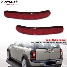 iJDM Red Lens Rear Bumper Reflector Lenses Compatible With For 2008-2014 BMW Mini Cooper Clubman R55, OE-Spec LH RH Assembly