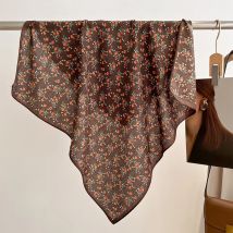 Mode 70 cm Baumwolle Quadrat Schal Frauen Floral Print Design Bandanas Dame Schals Stirnband Zubehör Taschentuch Haar