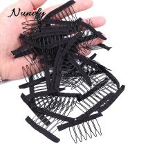 Black Wig Combs Clips Steel Teeth With Cloth For Making Wig Caps Wig Clips For Wig 10Pcs/lot Wig Accessories Tools For Hairpiece