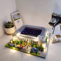 Madri Football Stadium DIY Bausteine Set, realistisches 3D-Modell, Sportfan, Heimdekoration, pädagogisches Montageset, Spielzeug