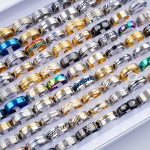 20 Teile/los Mode Herz Streifen Edelstahl Liebe Ringe Für Männer Frauen Mix Stil Party Geschenke Schmuck Zubehör