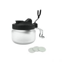 Cleaning Paint Jar Bottle 0.2/0.3/0.5mm Airbrush Cleaning Pot Glass Air Brush Holder Spray Gun Wash Tools Needle Nozzle Brush