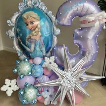 Disney Frozen Theme Elsa Anna Princess Winter Snowflake Foil Balloons numero 1-9th Balloon Birthday