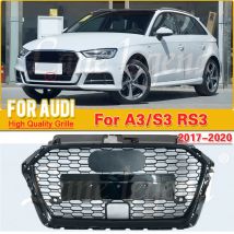 Racing Grills Für RS3 Stil Oberen Gitter Fit Für Audi A3 S3 8V 2017-2020 Frontschürze grille Kühlergrill Lüftung Net