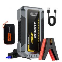 Avviatore di emergenza per auto Power Bank Avviatore di emergenza da 3000 A con display LCD da 3 pollici, con due uscite USB, cavi di emergenza, per veicoli da 12 V