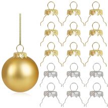 50/100pcs Round Christmas Ball Caps Gold Removable Metal Hanging Xmas Tree Ornament Cap For Home Party Decoration New Year Noel