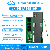 JIKONG Energiespeicher BMS PB1A16S10P 100A 8S~16S Strom 1A Aktiver Balancer mit BT RS232 RS485 CAN Heat für Lifepo4 Li-Ion Lto