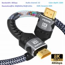 Kabel zgodny z 8K HDMI 4K@120Hz 8K@60Hz Kabel HDMI 2.1 Adapter 48 Gb/s do RTX 3080 eARC HDR Kabel wideo PC Laptop TV box PS5