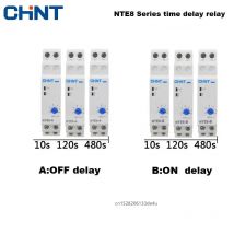 CHINT serie NTE8 relè di ritardo controllo spegnimento spegnimento ritardo NTE8-A NTE8-B 10S 120S 480S AC220V DC24V Timer digitale su guida Din