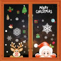 1 Satz Weihnachts fenster Aufkleber Santa Claus Schneemann Schneeflocke Elch Wanda uf kleber Ornamente Weihnachts dekoration Navidad neu