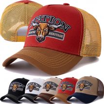 Unisex Sommer Atmungsaktive Mesh Trucker Hut Bulls Kopf Muster Baseball Kappe Einstellbare Snapback Hüte Für Männer Und Frauen
