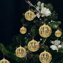 5-8 cm Weihnachten Weihnachtsbaum Gold Ball Baubles Hängen Party Ornament Dekoration Navidad Gold Staub Weihnachten Ball mit Skalen