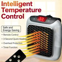Mini calentador eléctrico de 800W, soplador de aire caliente montado en la pared con Control remoto, ventilador de calefacción para dormitorio y baño