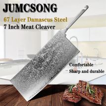 JUMCSONG 7-inch Slicing Knife Blank DIY Semi-finished Product 67 layer Damascus Steel Chinese Kitchen Knife Blank VG10 Steel