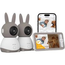ieGeek Baby monitor da 5 pollici con 2 telecamere 2K/3MP, PTZ 355 ° , Visione notturna IR, tracciamento automatico, rilevamento del pianto/movimento/rumore