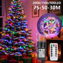 Lampki LED na zewnątrz, lampki sznurkowe w kształcie petard, lampki dekoracyjne na drucie miedzianym z zasilaniem DC EU/US, do dekoracji ślubnych, choinek bożonarodzeniowych.