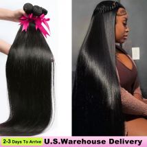 True 16A Straight Bundles Human Hair Brazilian 30 32 Inch Raw Virgin Unprocessed 1 3 4 Bundles Extensions Bone Straight Bundles