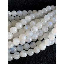 veemake Natural Flash Blue Light Moonstone Round Loose Stone Beads Fit Jewelry DIY Necklaces or Bracelets 06374