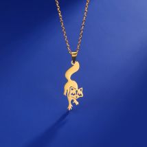 Niedliche Waschbär-Halskette für Damen und Mädchen, niedliche Charm-Halskette aus Edelstahl mit Choke-Ring, exquisiter Schmuck, Geschenk für Freunde