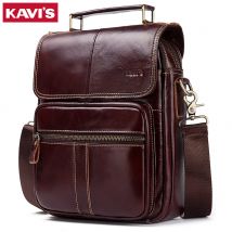 KAVIS NEUE Echtes Leder herren Umhängetasche Männlichen Business Schulter Tasche für Männer Hohe Qualität Umhängetasche für 9,7 "Ipad Bolsas