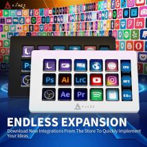 AJAZZ AKP153E Wielofunkcyjny Panel Konsolowy Asystent Biurkowy 15 Klawiszy Makro Wykonywanie Akcji Niestandardowa Mini Klawiatura