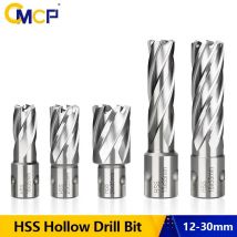 CMCP 12-30mm HSS Annular Cutter Core Drill Bit 19mm Weldon Shank Hole Saw Hollow Drill Bit For Metal Steel Cutting Tools