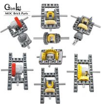 Technisch gerahmte Differential Zahnrad satz Kit Pack Autos Chassis Teil Moc 65413 65414 69761 69762 Bausteine Ziegel DIY Spielzeug
