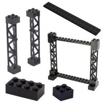 Molo a ponte a doppio strato elevato Reticolo Torre Croce 58827 Blocchi di costruzione Mattoni Assembla Idea Visualizza Particelle Recinzione ferroviaria