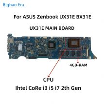 Placa base UX31E para portátil Asus Zenbook, UX31, BX31E, UX31E, CPU i3, i5, i7, 4GB-RAM, PN:60-N8NMB4F00, 60-N8NMB4C00-B01