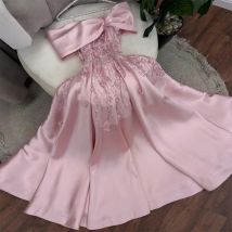 Handmade Flower Customized Evening Dress High Quality Satin A-Line Celebrity Gowns Delicate Sequined Ruched Vestido De Noche