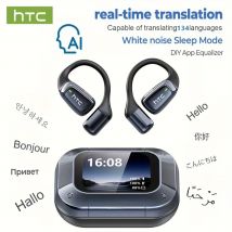 【Auricolari traduttore AI】 Auricolari Bluetooth HTC NE25 Touch screen LCD Cuffie wireless sportive Lunga durata con microfono HD
