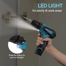 Trapano a batteria OBGGNT 12V, Mini trapano a batteria, batteria da 1500mAh due set, trapano elettrico portatile, utensili elettrici per uso domestico