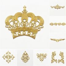 Gestickte Gold Silber Barock Blumenapplikation Eisen Aufnäher für Hochzeit Brautkleid Kleidung Stoff Kleid Dekor DIY Handwerk