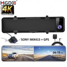 Hgdo d466 12 "auto dvr 4k 3840*2160p dash cam sony imx415 rückspiegel gps kamera auto kamera video