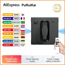 Robot limpiador de ventanas PuRuiKai, pulverizador de agua doble, memoria inteligente, alta succión al vacío, Sensor láser, Robot de limpieza de vidrio de pared para el hogar
