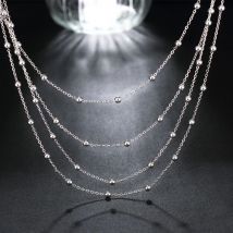 Heißer Verkauf 925 Sterling Silber Modeschmuck 18 Zoll glatte Perlenkette Halskette für Frauen Hochzeit Geburtstagsgeschenke