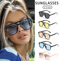 Okulary przeciwsłoneczne damskie 2025, modne, z filtrem UV400, chroniące przed promieniowaniem ultrafioletowym, unisex, eleganckie, z podwójną belką, pilotki.
