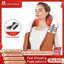618FAST2 JinKaiRui a forma di U Shiatsu elettrico collo posteriore spalla massaggiatore corpo infrarossi riscaldato impastare auto/massaggio domestico